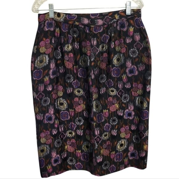 Yeohlee New York Vintage Gorgeous Silk Blend Floral Pencil Skirt, Size 8 - Picture 4 of 11